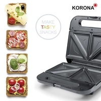 Korona XXL Sandwichmaker Antihaftbeschichtung, Überhitzungsschutz, Automatische Temperaturanpassung, Kontrollleuchte Schwarz Korona XXL Sandwichmaker Antihaftbeschichtung, Überhitzungsschutz, Automatische Temperaturanpassung, Kontrollleuchte Schwarz