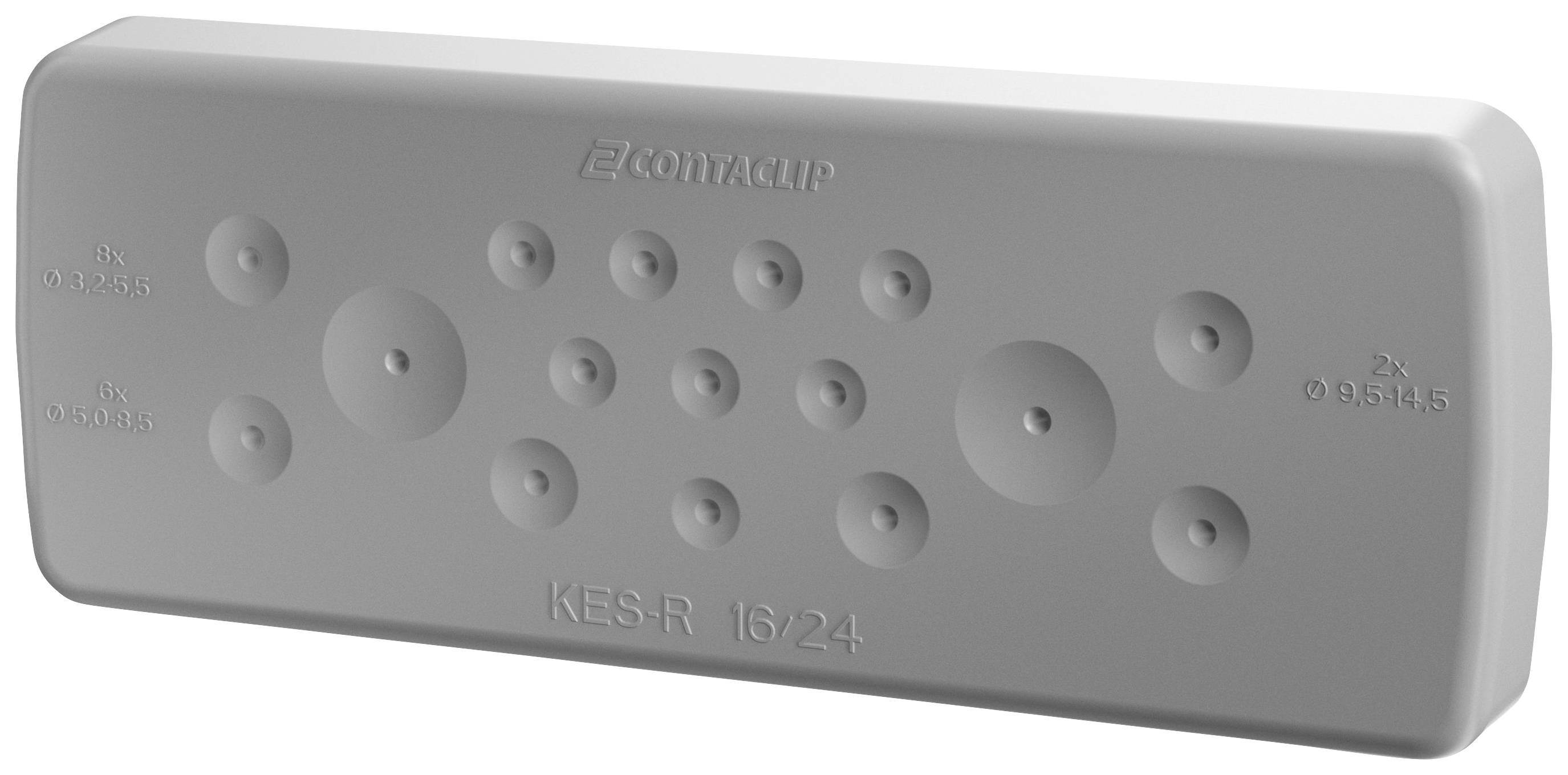 CONTA-CLIP KES-R 16/24 GR Kabeleinführung Plattenstärke (max.) 2mm Polyamid 6.6 Grau