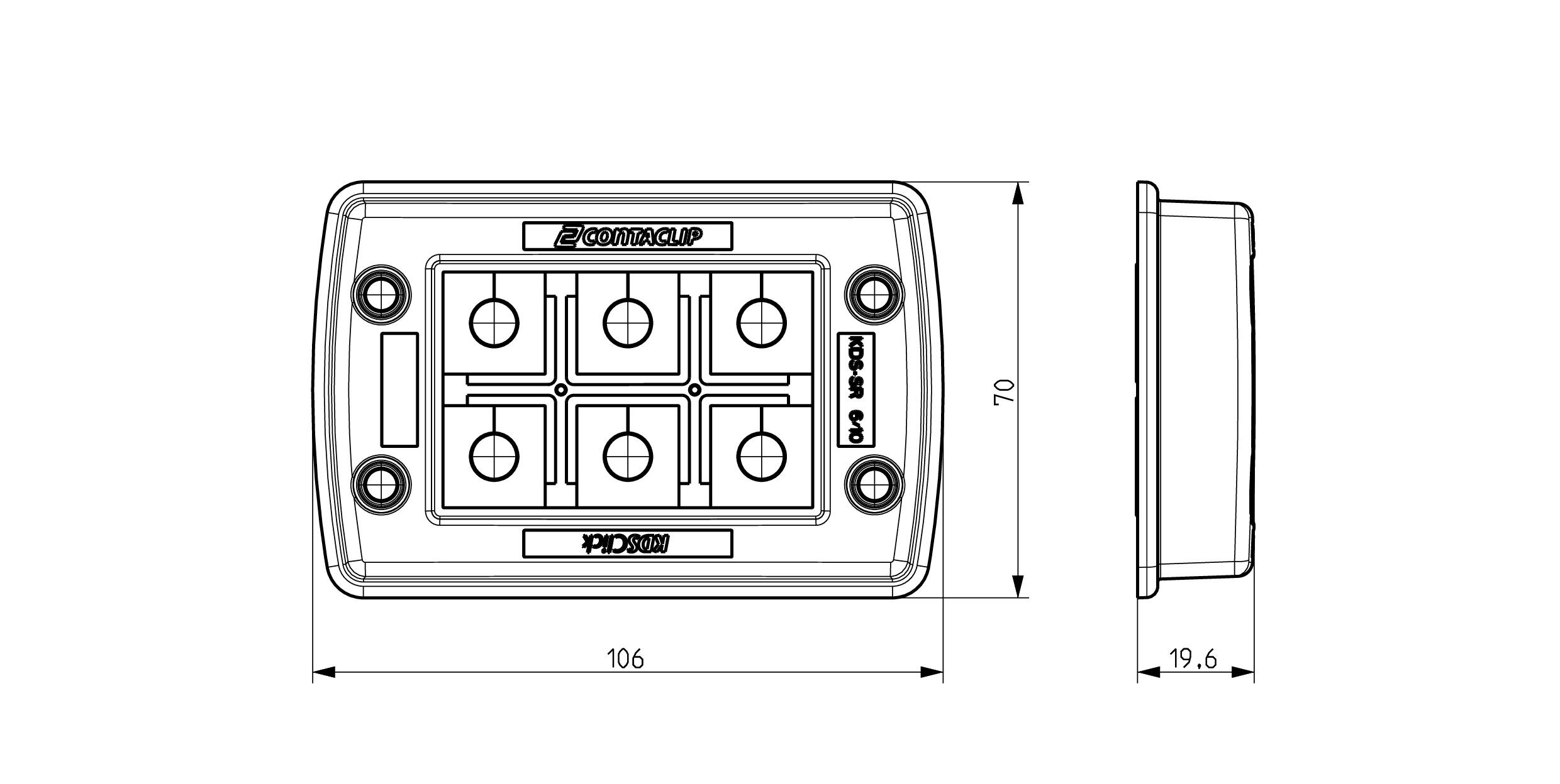 CONTA-CLIP KDS-SR 6/10 BK Kabeldurchführung Polyamid 6.6 Schwarz 1 St.