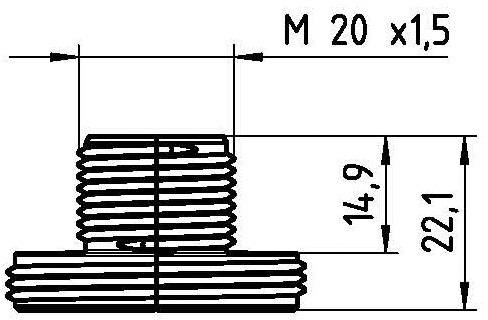 CONTA-CLIP KDS-RGA M20 BK Gewinde- und Verriegelungsadapter Plattenstärke (max.) 7mm Polyamid 6.6 Schwarz 5St.