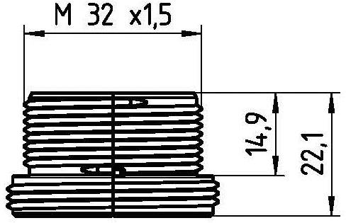 CONTA-CLIP KDS-RGA M32 BK Gewinde- und Verriegelungsadapter Plattenstärke (max.) 7mm Polyamid 6.6 Schwarz 5St.