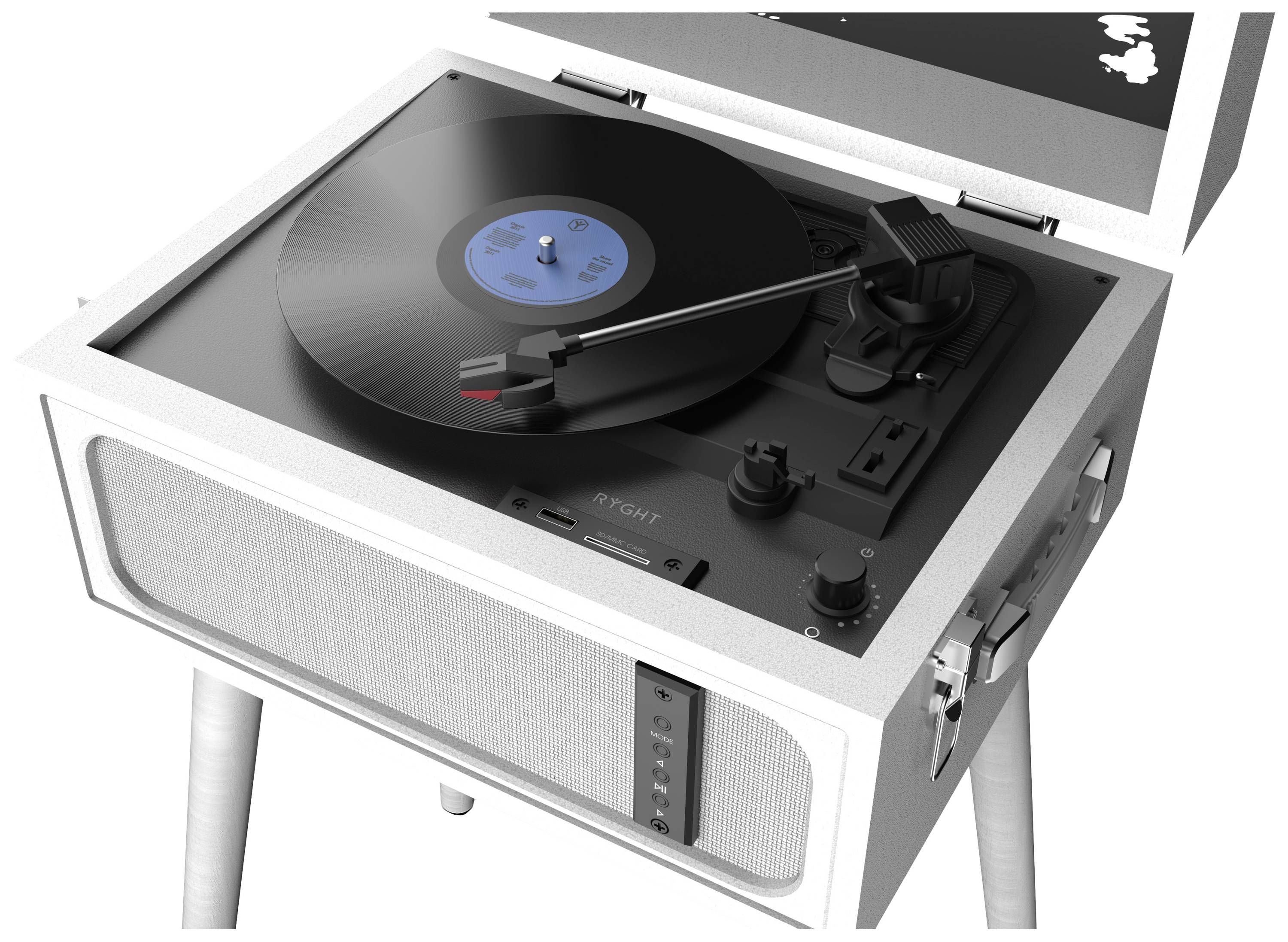 RYGHT ALTO USB-Plattenspieler Weiß