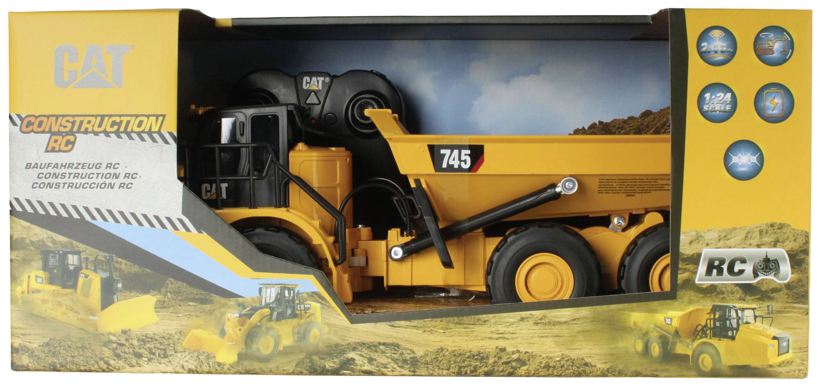 Carrera RC CAT 745 Articulated Truck 1:24 RC Einsteiger Funktionsmodell Baufahrzeug