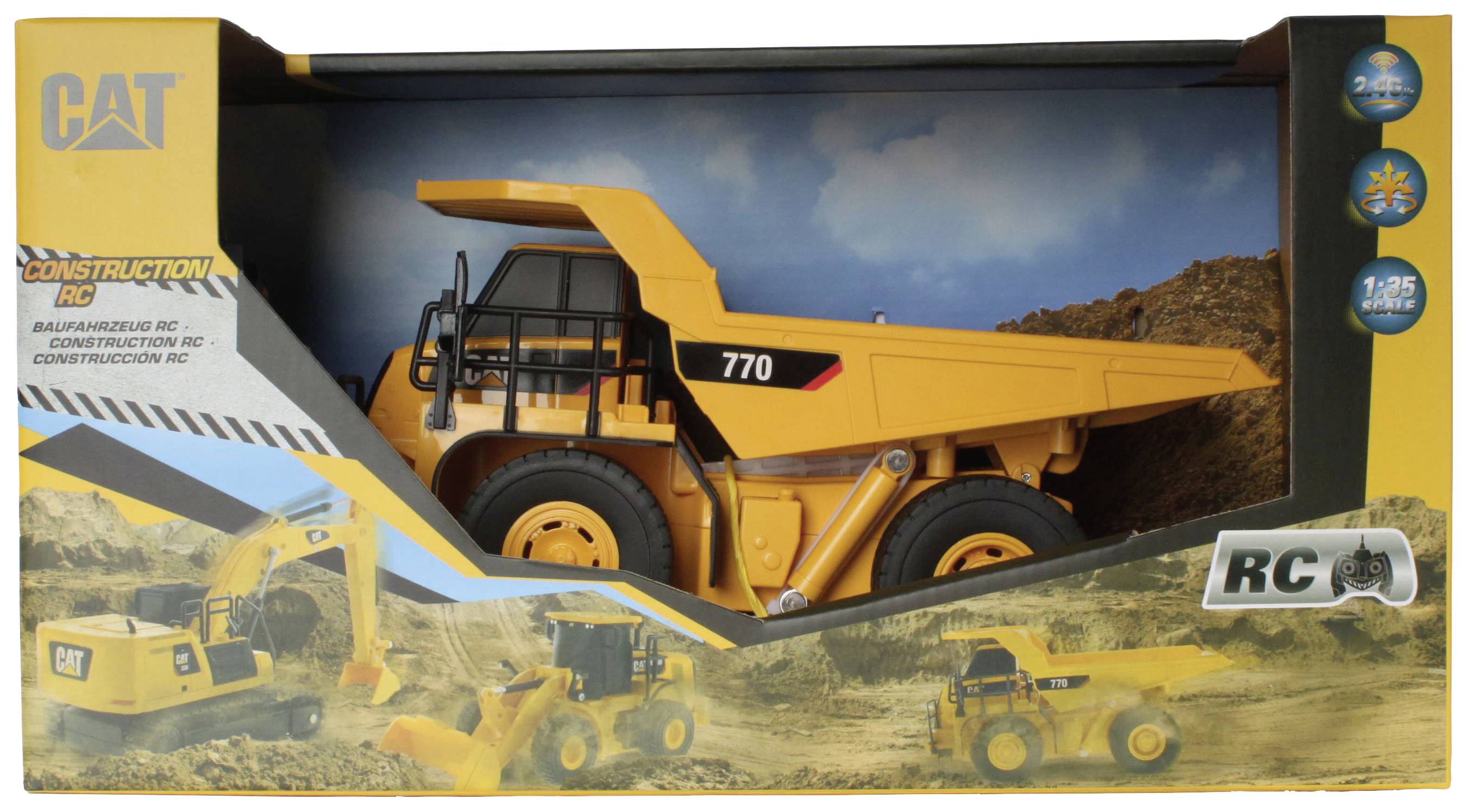 Carrera RC CAT 770 Mining Truck 1:35 RC Einsteiger Funktionsmodell Baufahrzeug