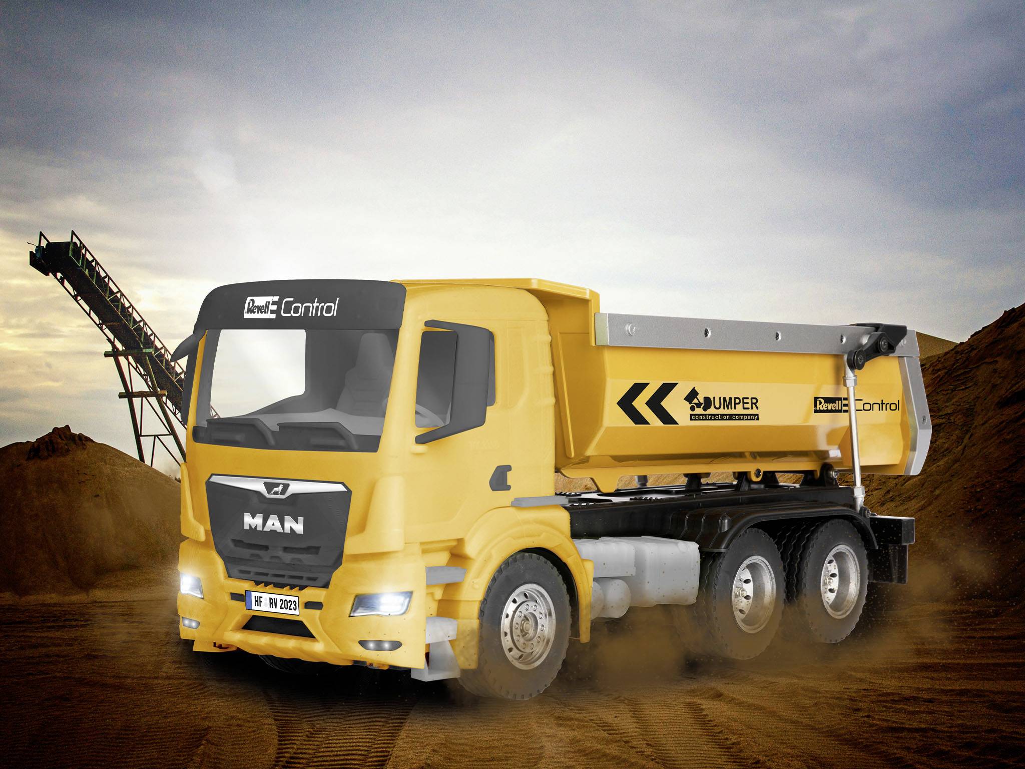 Revell Control 24454 RC Dumper Truck MAN TGS 33.510 6X4 BB CH 1:14 RC Einsteiger Funktionsmodell Elektro LKW