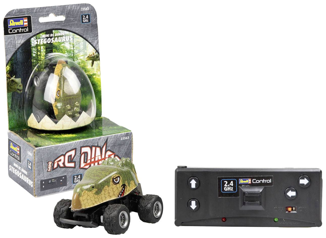 Revell Control 23563 RC Mini Dino Stegosaurus RC Modellauto Elektro Buggy inkl. Akku und Ladekabel