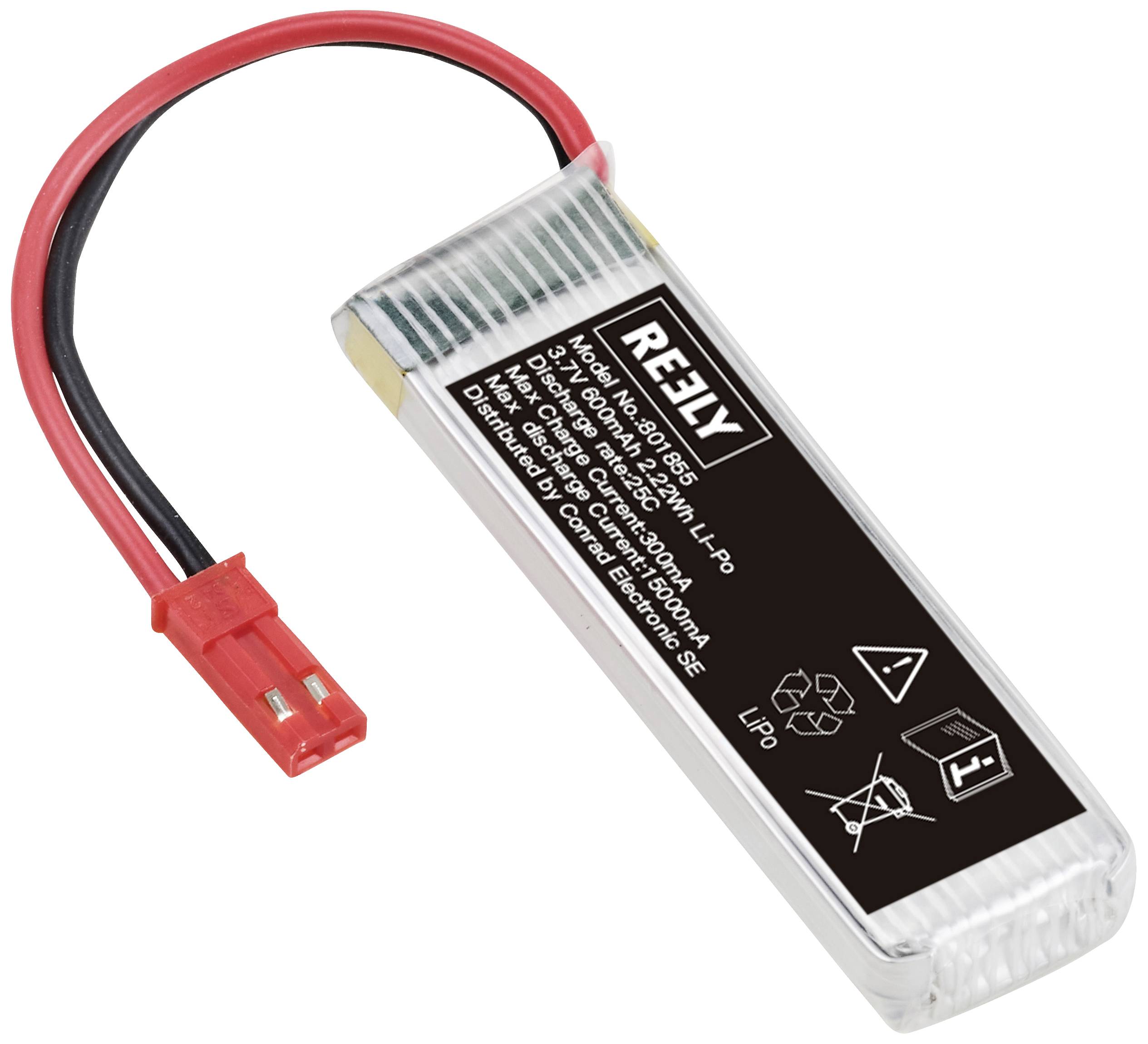 Reely Modellbau-Akkupack (LiPo) 3.7V 600 mAh Zellen-Zahl: 1 25 C Softcase BEC