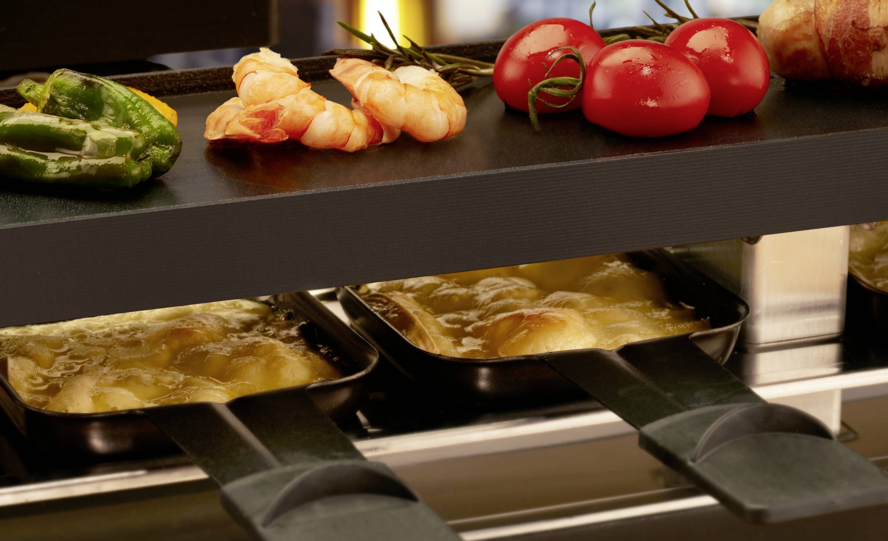 Trisa Style Connect Raclette 8Pfännchen, Antihaftbeschichtung Schwarz