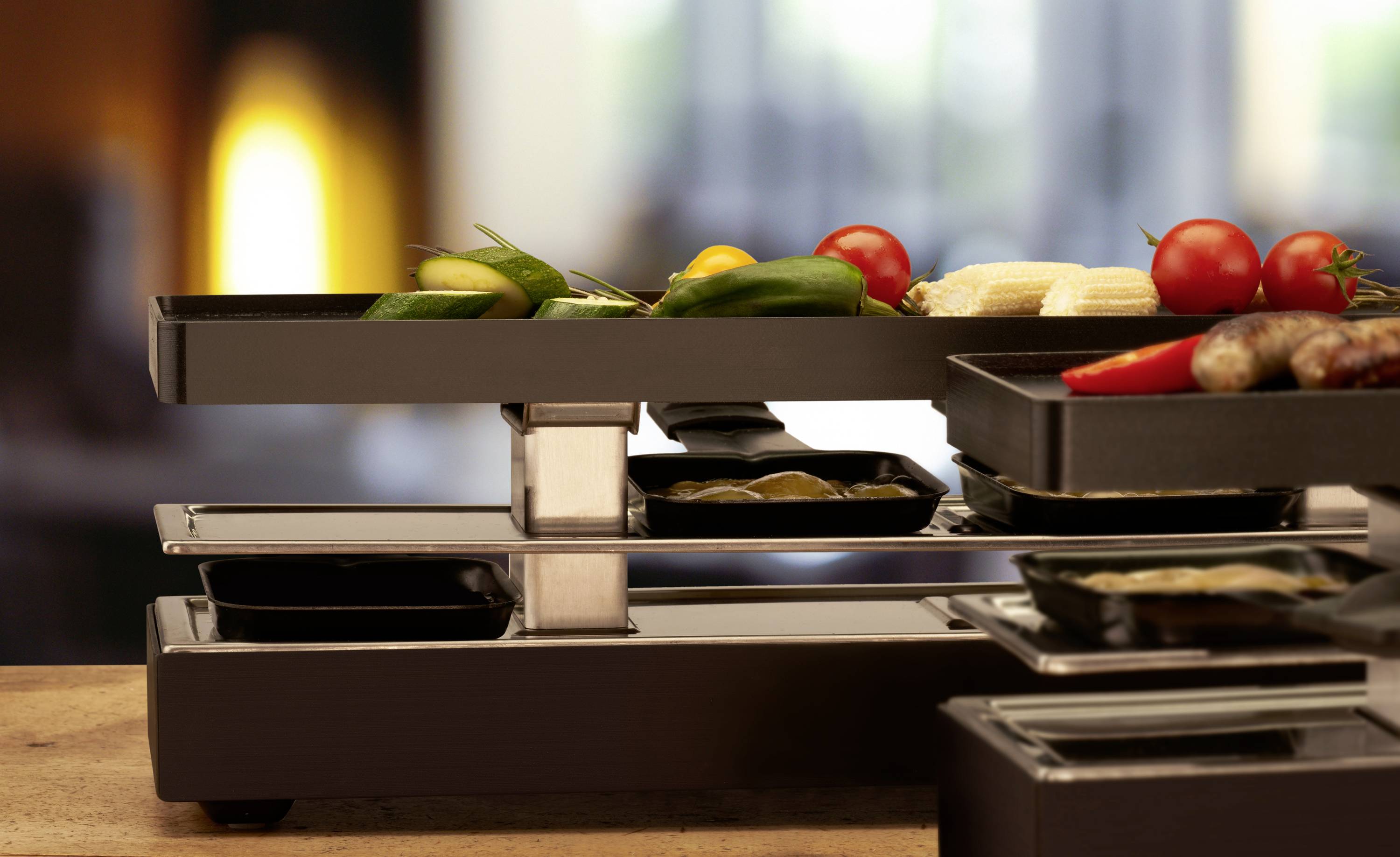 Trisa Style Connect Raclette 8Pfännchen, Antihaftbeschichtung Schwarz