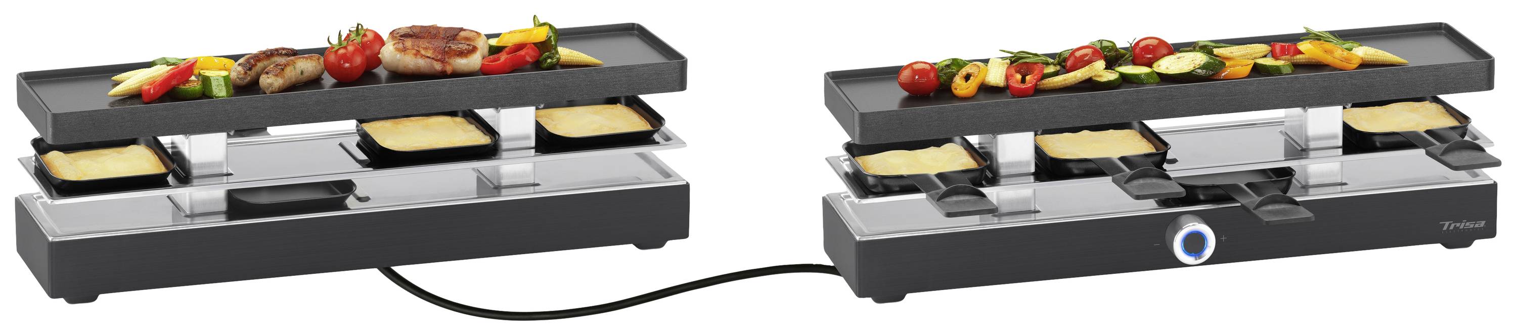 Trisa Style Connect Raclette 8Pfännchen, Antihaftbeschichtung Schwarz