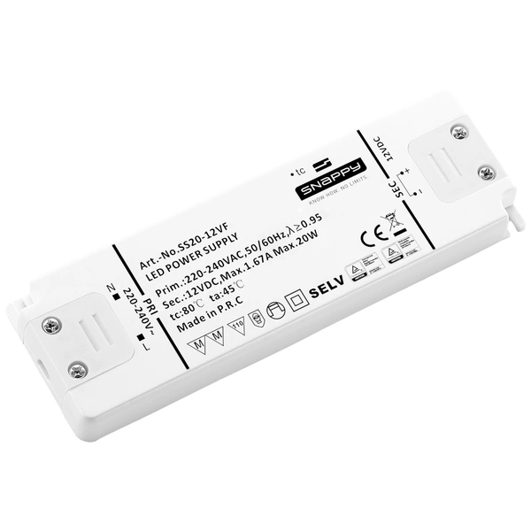 Dehner Elektronik SS 20-12VF LED-Trafo Konstantspannung 20 W 1.67 A 12 V/DC Möbelzulassung, Überlas Dehner Elektronik SS 20-12VF LED-Trafo Konstantspannung 20 W 1.67 A 12 V/DC Möbelzulassung, Überlas