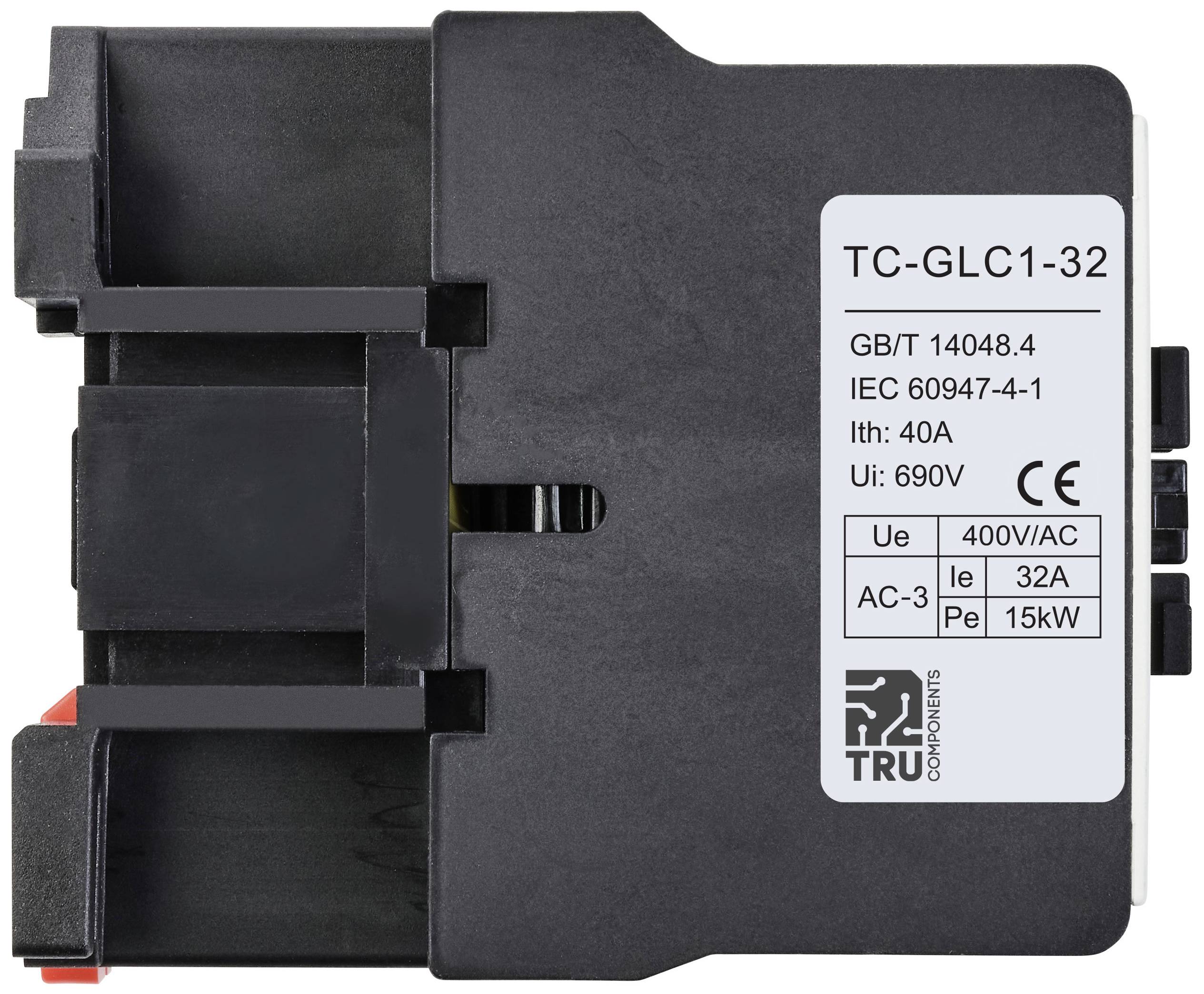 Industrie-Schütz TC-GLC1-32, 400V/AC, 32A, Leistung 15kW, geeignet für Schaltkreise bis 690V, gemäß IEC 60947-4-1 Standard.