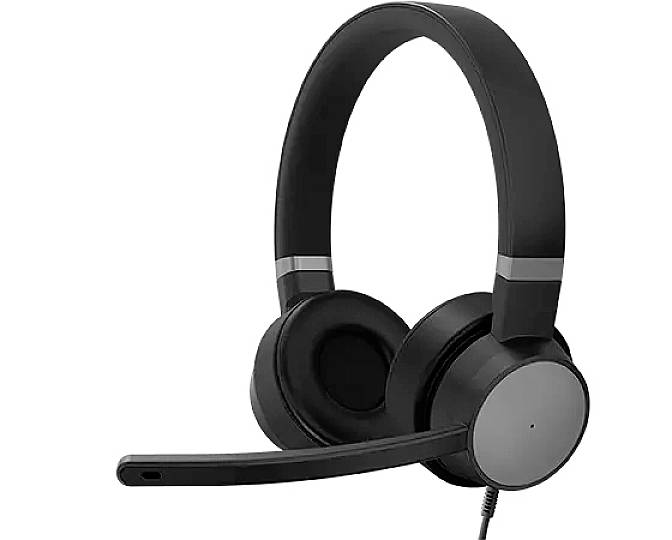 Lenovo Go On Ear Headset kabelgebunden Stereo Schwarz Mikrofon-Rauschunterdrückung Lautstärkeregelung, Mikrofon-Stummschaltung Computer