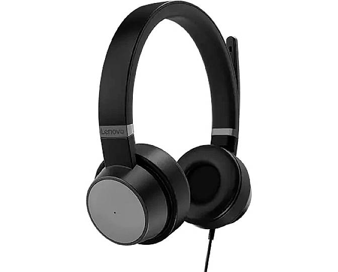 Lenovo Go On Ear Headset kabelgebunden Stereo Schwarz Mikrofon-Rauschunterdrückung Lautstärkeregelung, Mikrofon-Stummschaltung Computer