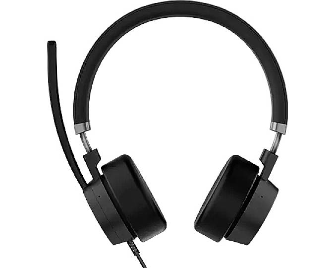 Lenovo Go On Ear Headset kabelgebunden Stereo Schwarz Mikrofon-Rauschunterdrückung Lautstärkeregelung, Mikrofon-Stummschaltung Computer