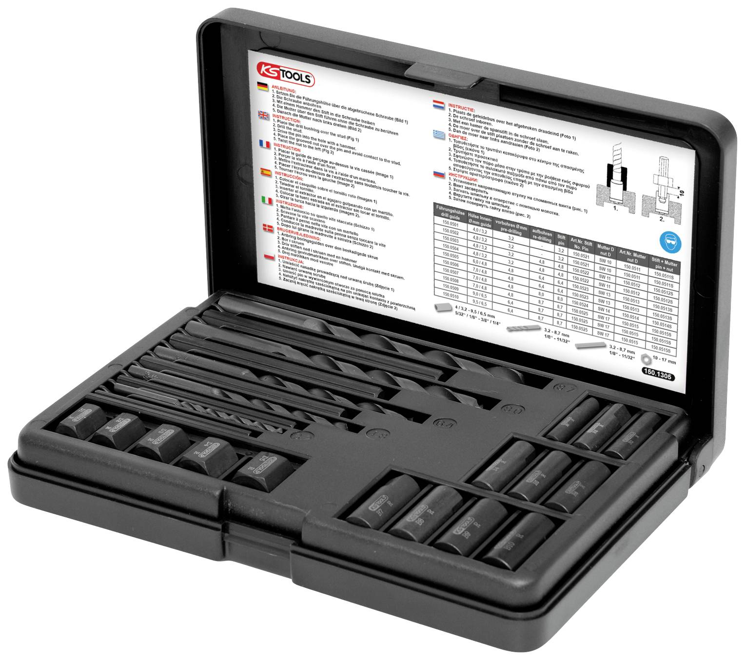 KS Tools 150.1305 Gewindeausdrehersatz