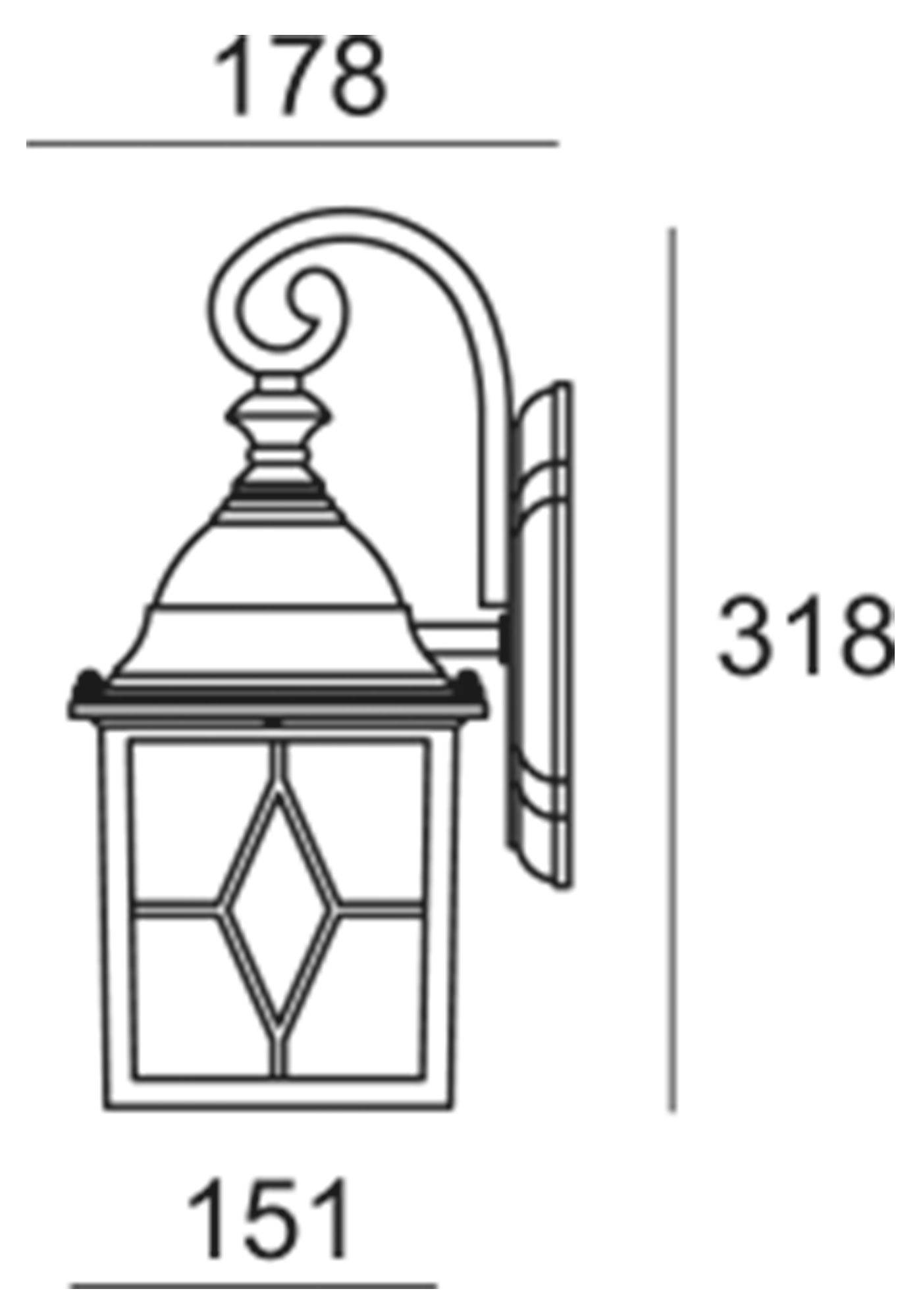 Deko Light Sargas 341245 Wandleuchte E27 Schwarz