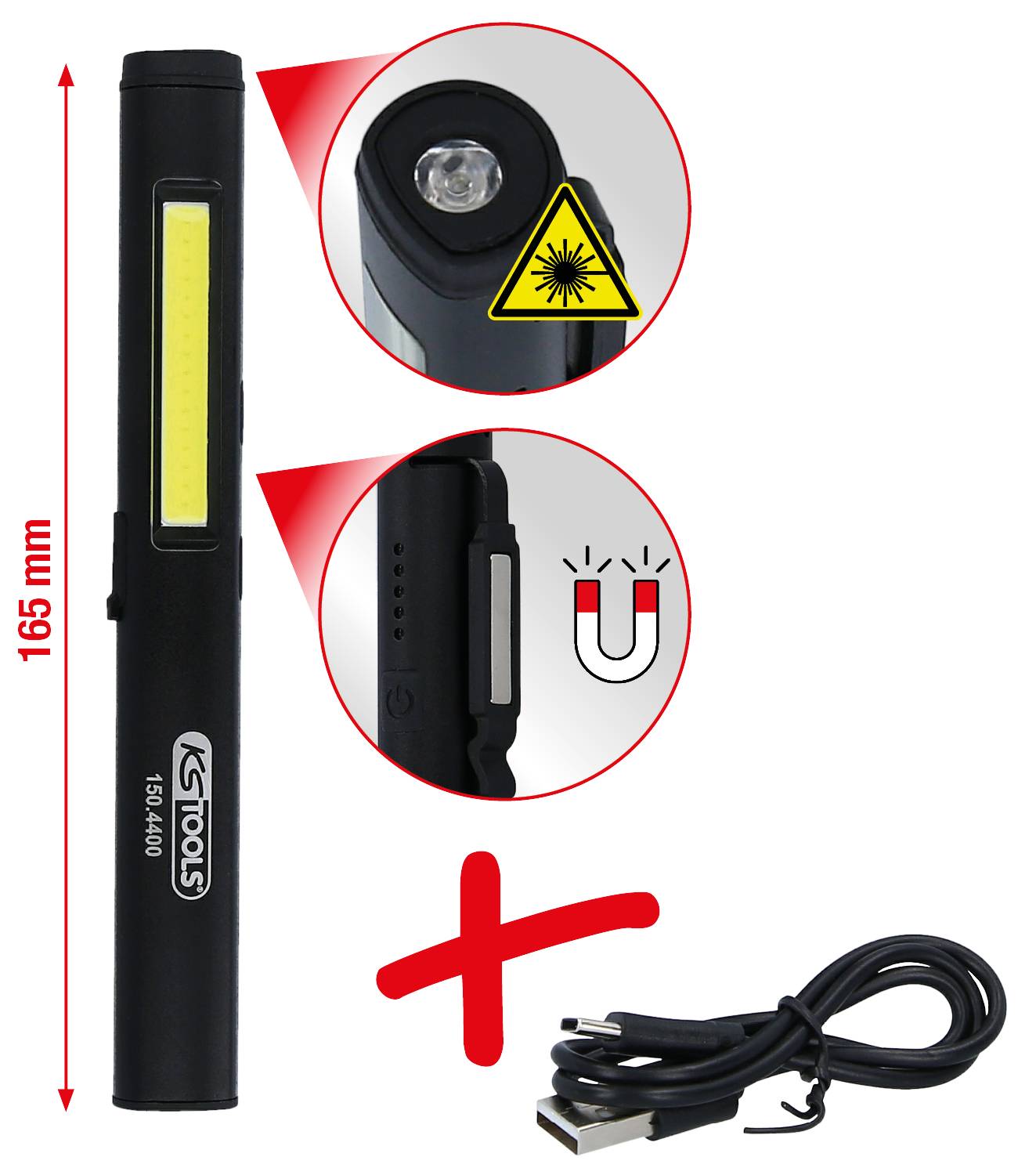 KS Tools 150.4400 UV-LED, LED Arbeitsleuchte akkubetrieben 350lm