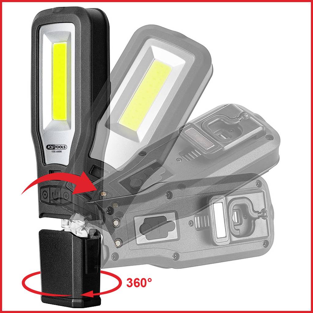 KS Tools 150.4490 Mobile Werkstatt-Handlampe, knickbar, 550 Lumen 2021 Energieeffizienzklasse n.rel