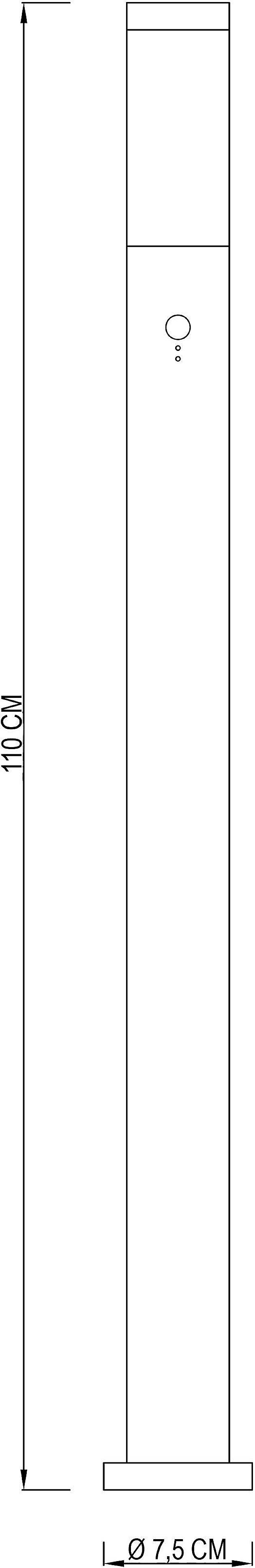 Deko Light 730032 Nova Motion Außenstandleuchte mit Bewegungsmelder E27 Edelstahl