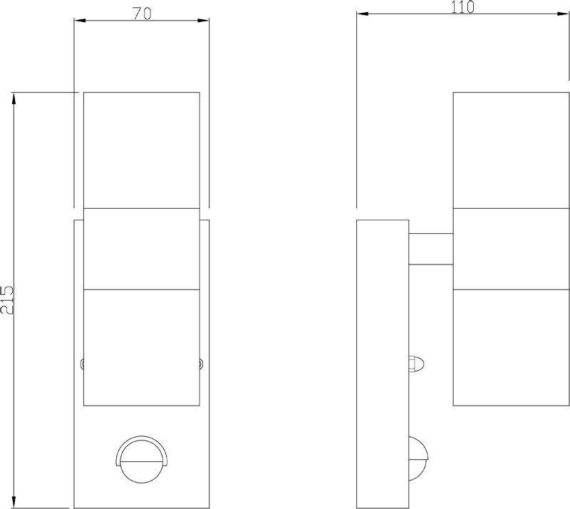 Deko Light Zilly Up & Down Motion 731007 Wandleuchte mit Bewegungsmelder GU10 Edelstahl