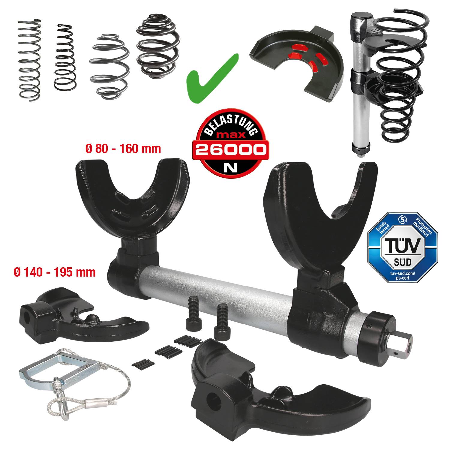 KS Tools 500.8400 Universal Federspanner-Satz, 6-tlg