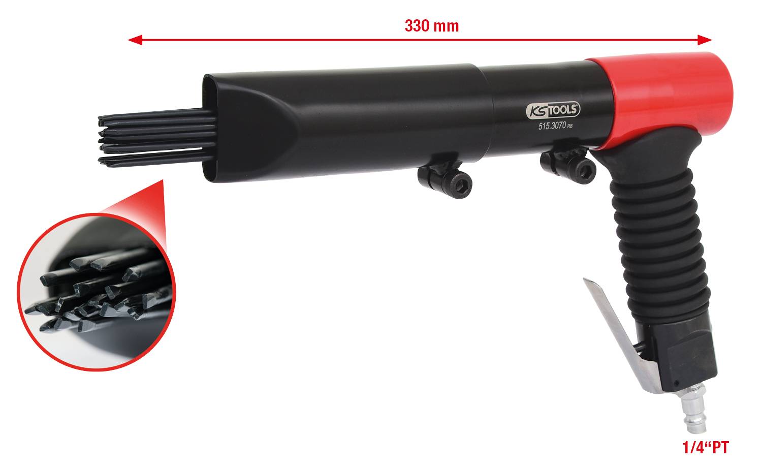'Dieser Nadelentroster hat eine Länge von 330 mm und eine Anschlussgröße von 1/4