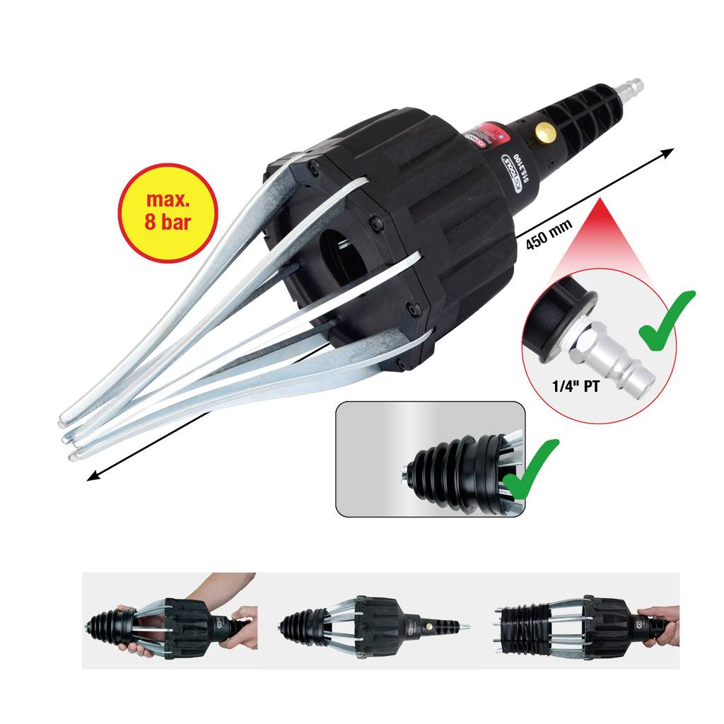 KS Tools 515.3100 Druckluftmontagegerät für Achsmanschetten 8 bar
