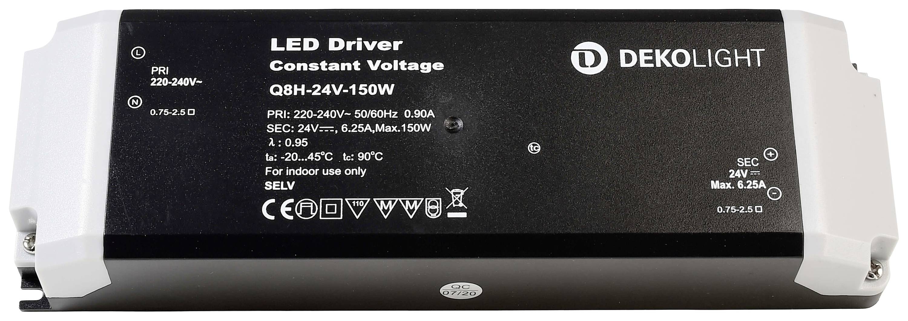 Deko Light BASIC, CV, Q8H-24-150W LED-Treiber 150 W 0 - 6250 mA 24 V 1 St.