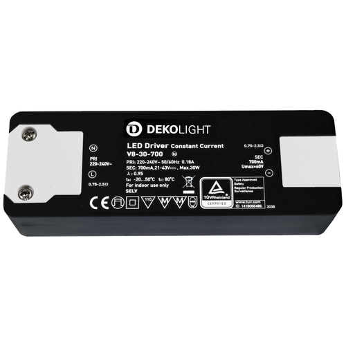 Deko Light BASIC, CC, V8-30-700mA/30W LED-Treiber Konstantstrom 30W 700mA 21 - 43V 1St.