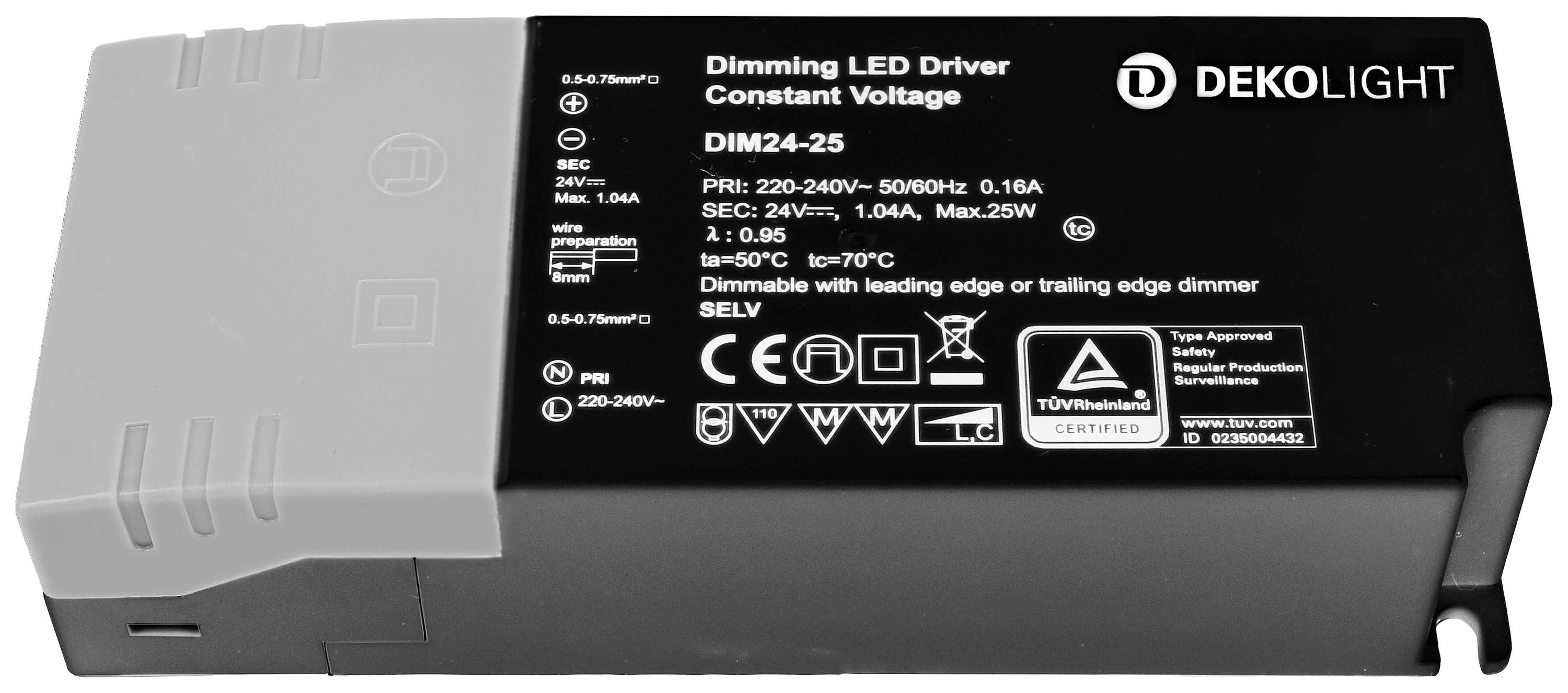 Deko Light BASIC, DIM, CV, 24V 2,5-25W LED-Treiber Konstantspannung 25 W 105 - 1040 mA 24 V 1 St.
