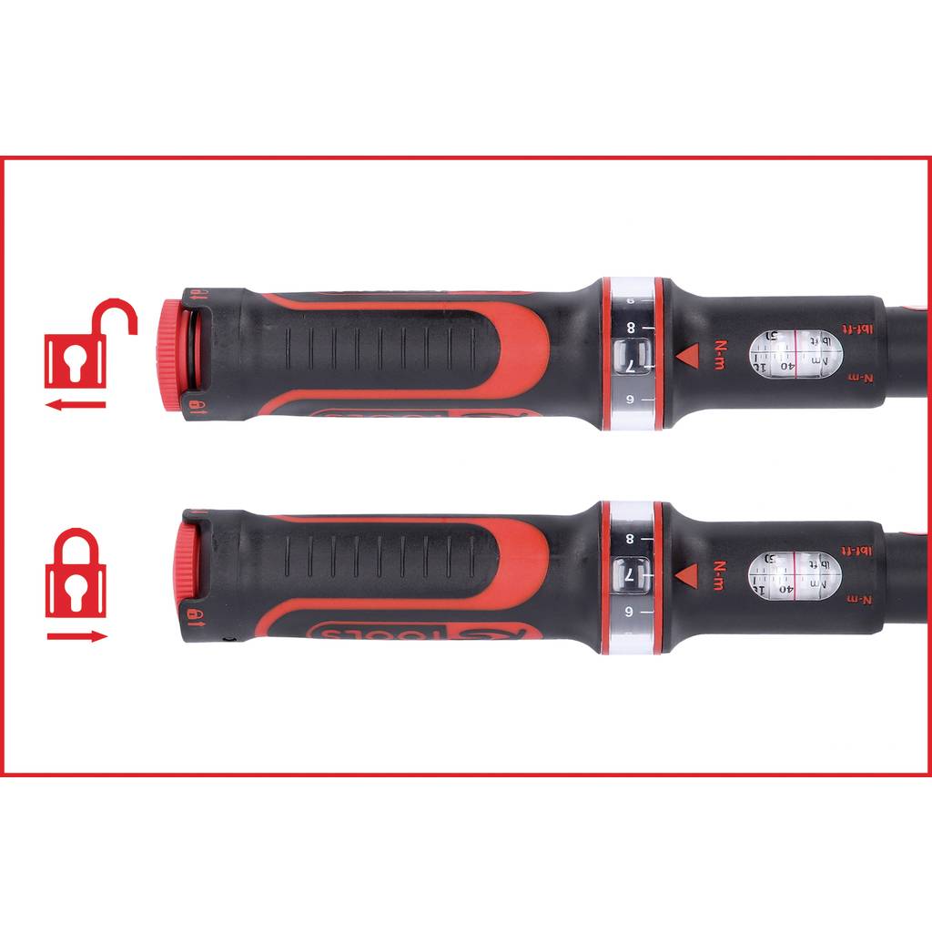 KS Tools ERGOTORQUE®precision 516.2400 Drehmomentschlüssel-Set mit Knarre 1/2" (12.5 mm) 20 - 200 Nm