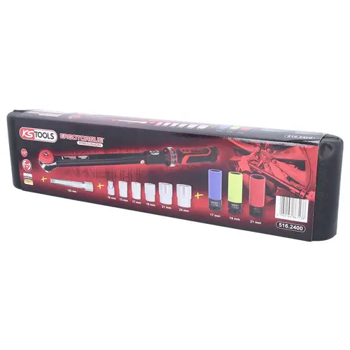 KS Tools ERGOTORQUE®precision 516.2400 Drehmomentschlüssel-Set mit Knarre 1/2" (12.5 mm) 20 - 200 N KS Tools ERGOTORQUE®precision 516.2400 Drehmomentschlüssel-Set mit Knarre 1/2" (12.5 mm) 20 - 200 N