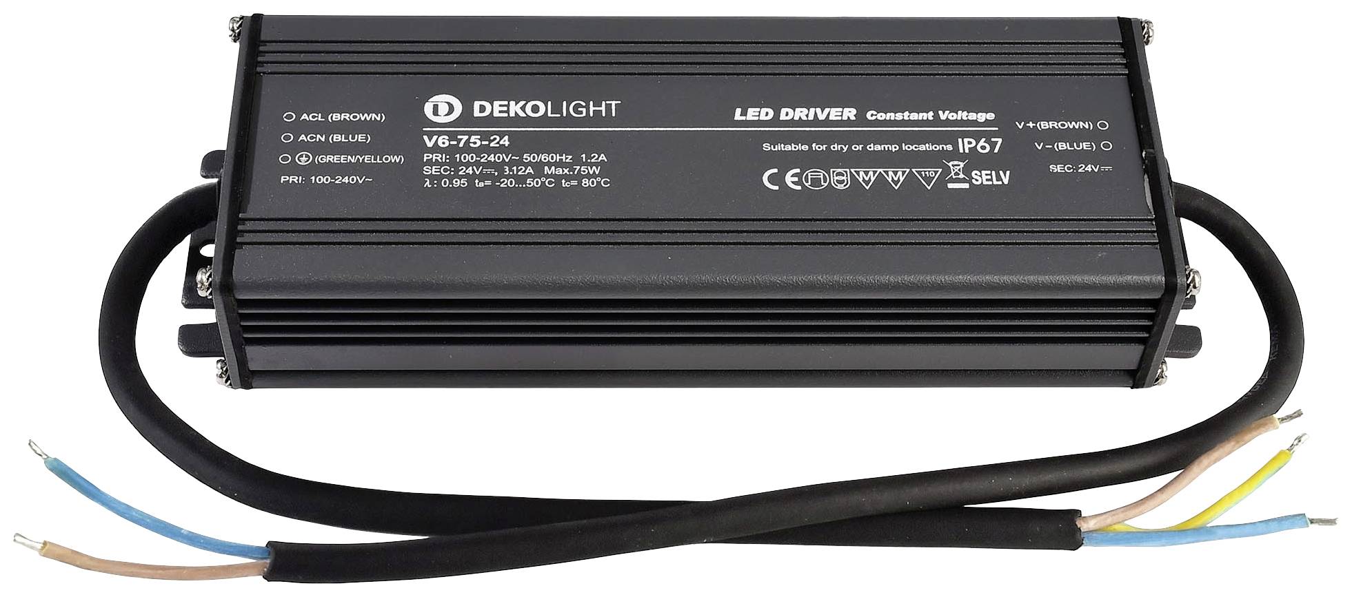 Deko Light IP, CV, V6-75-24 LED-Treiber Konstantspannung 75 W 0 - 3125 mA 24 V 1 St.
