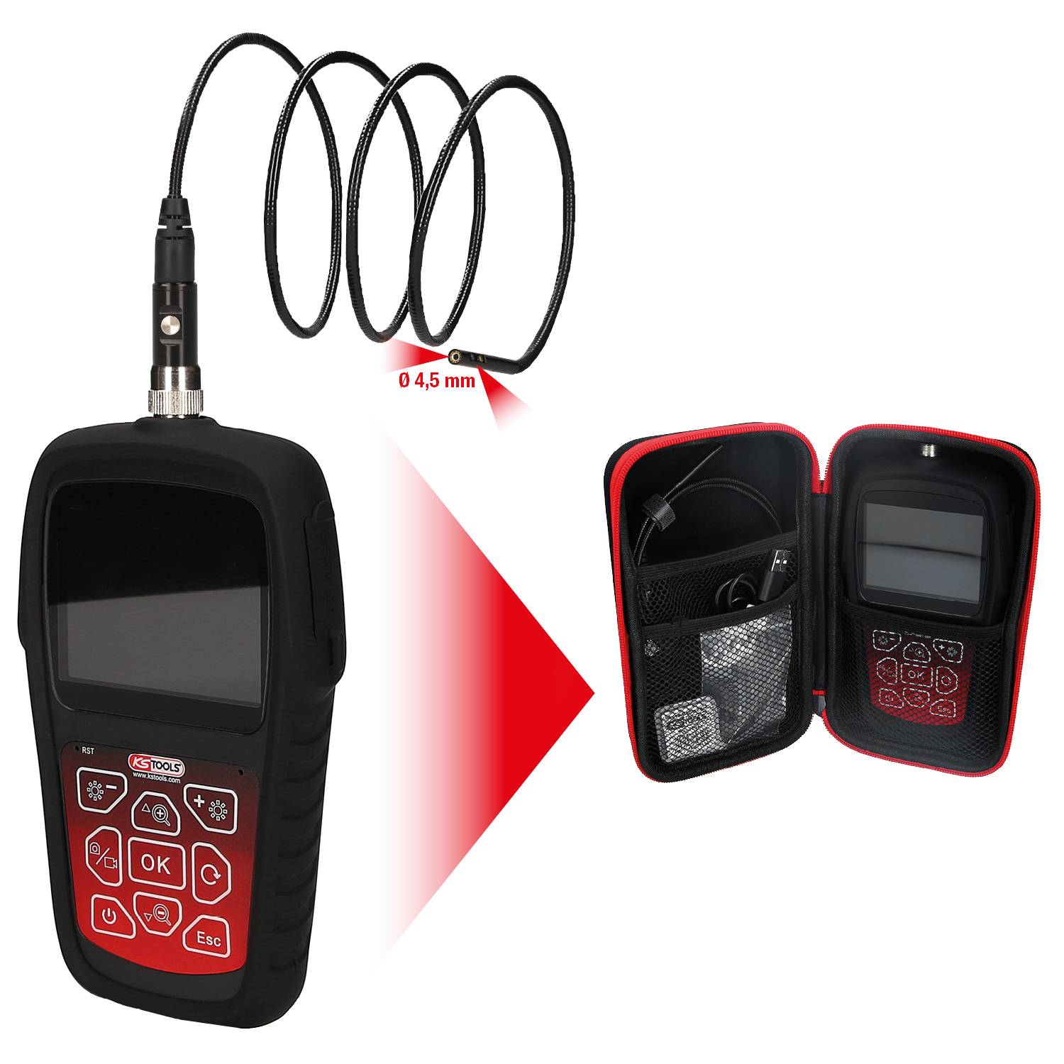 KS Tools 550.7530 Endoskop-Grundgerät Sonden-Ø: 4.5 mm Sonden-Länge: 1 m