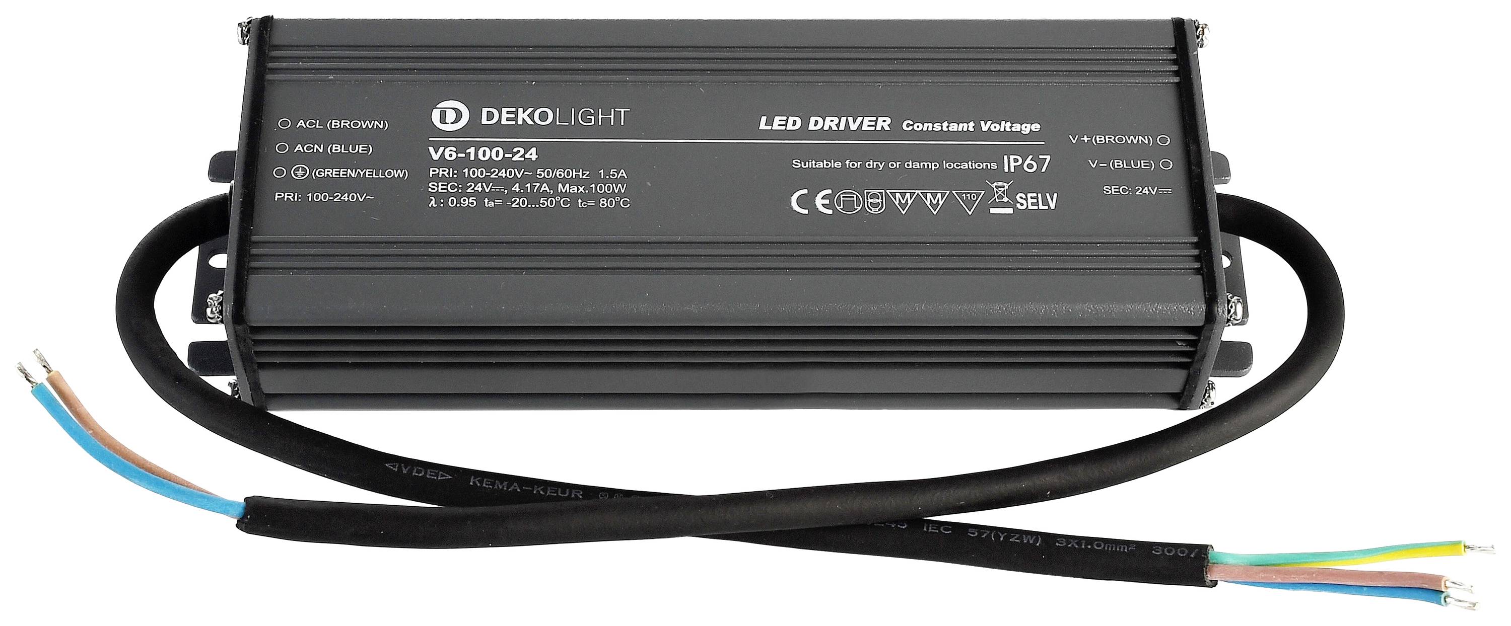 Deko Light IP, CV, V6-100-24 LED-Treiber Konstantspannung 100 W 0 - 4170 mA 24 V 1 St.