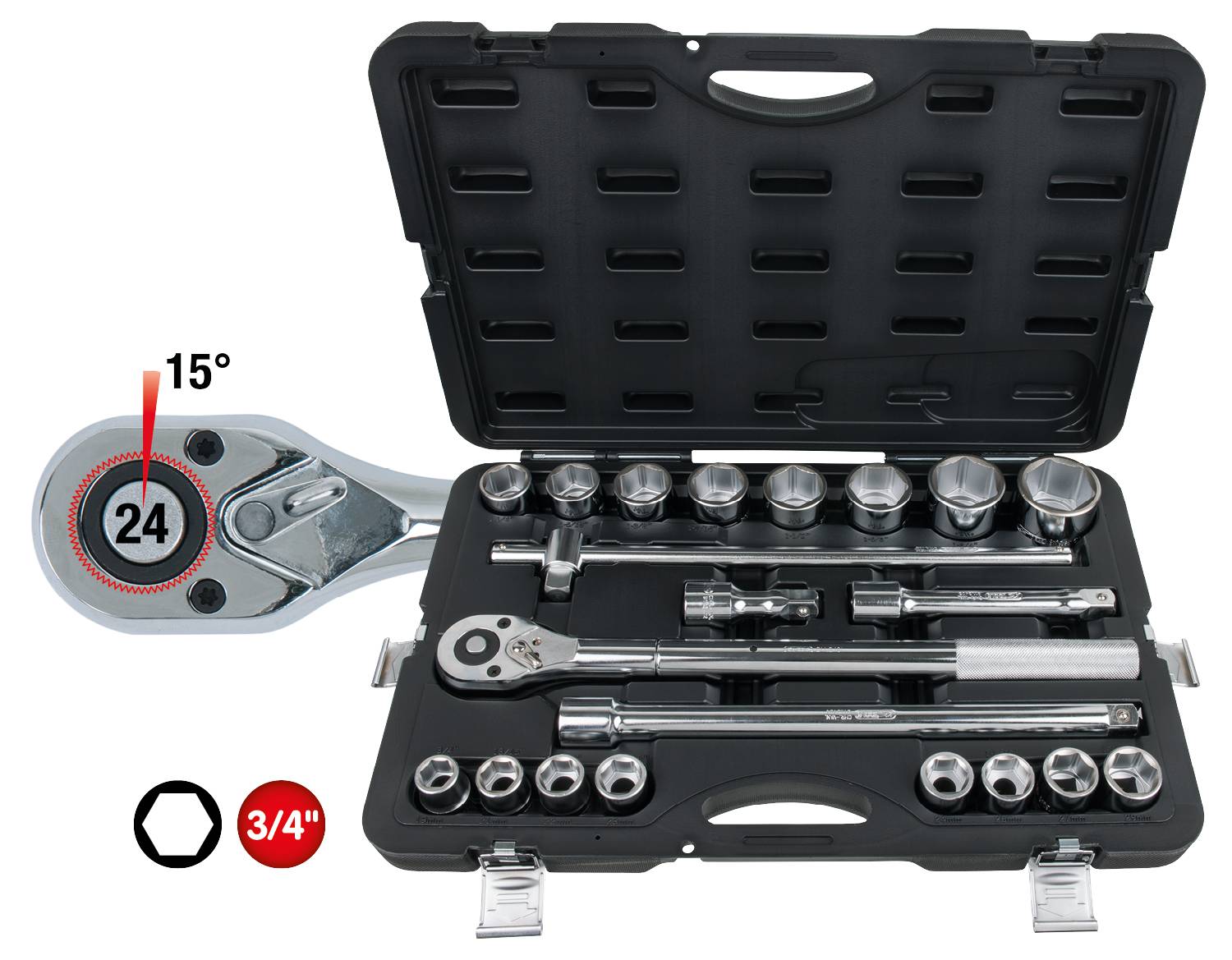 KS Tools 911.0721 Steckschlüsselsatz 21teilig 911.0721