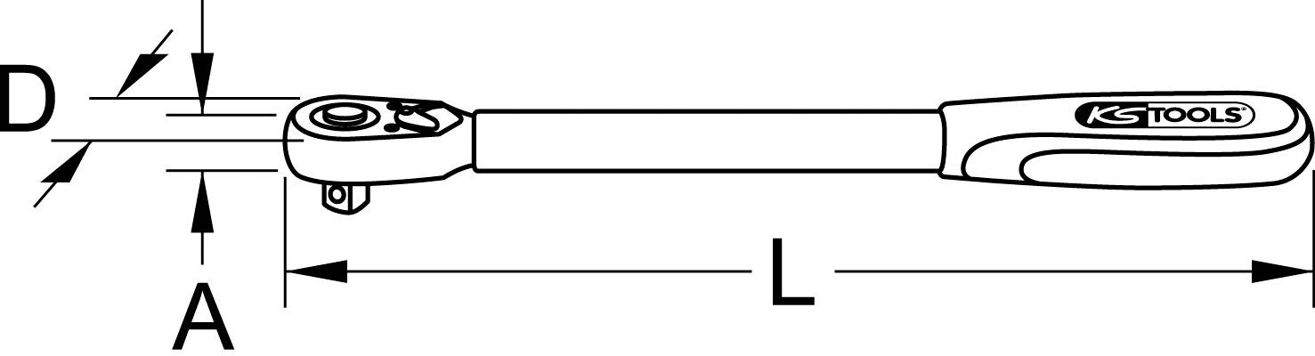 KS Tools 914.1220 914.1220 Teleskop-Umschaltknarre 1/2" 432mm