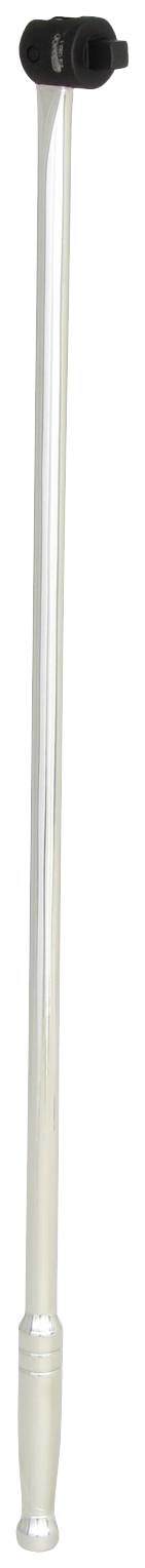 Ein langer, schmaler Spazierstock mit heller Stange und rundem, dunklem Griff.