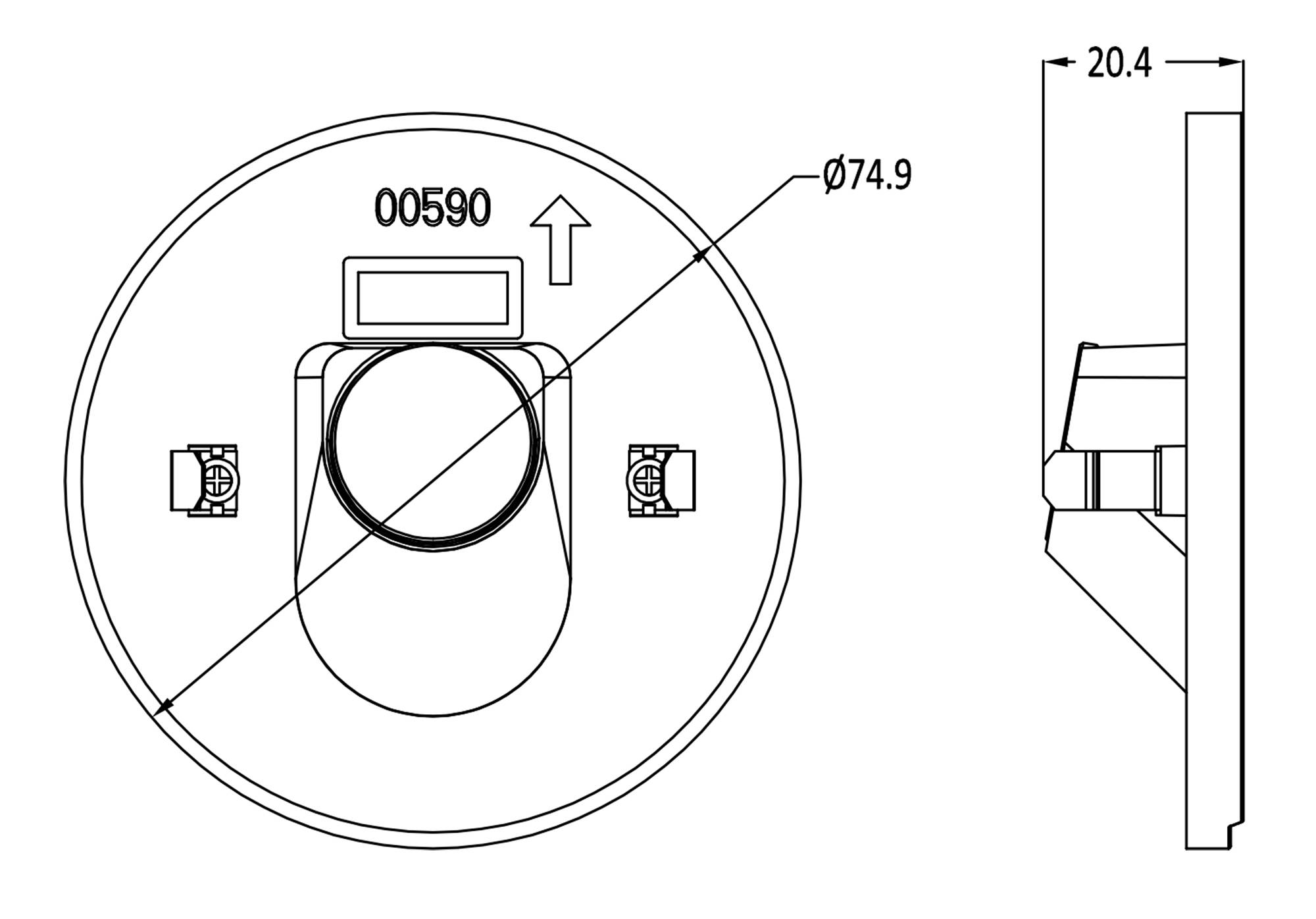 Deko Light Abdeckung rund schwarz Auge für Alwaid 930496 Abdeckung Schwarz