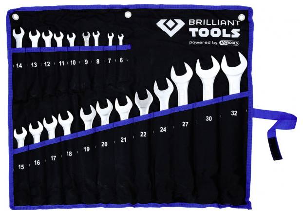 Brilliant Tools BT011021 Ring-Maulschlüssel-Satz 21teilig Schlüsselweite (Metrisch) 8 - 53mm