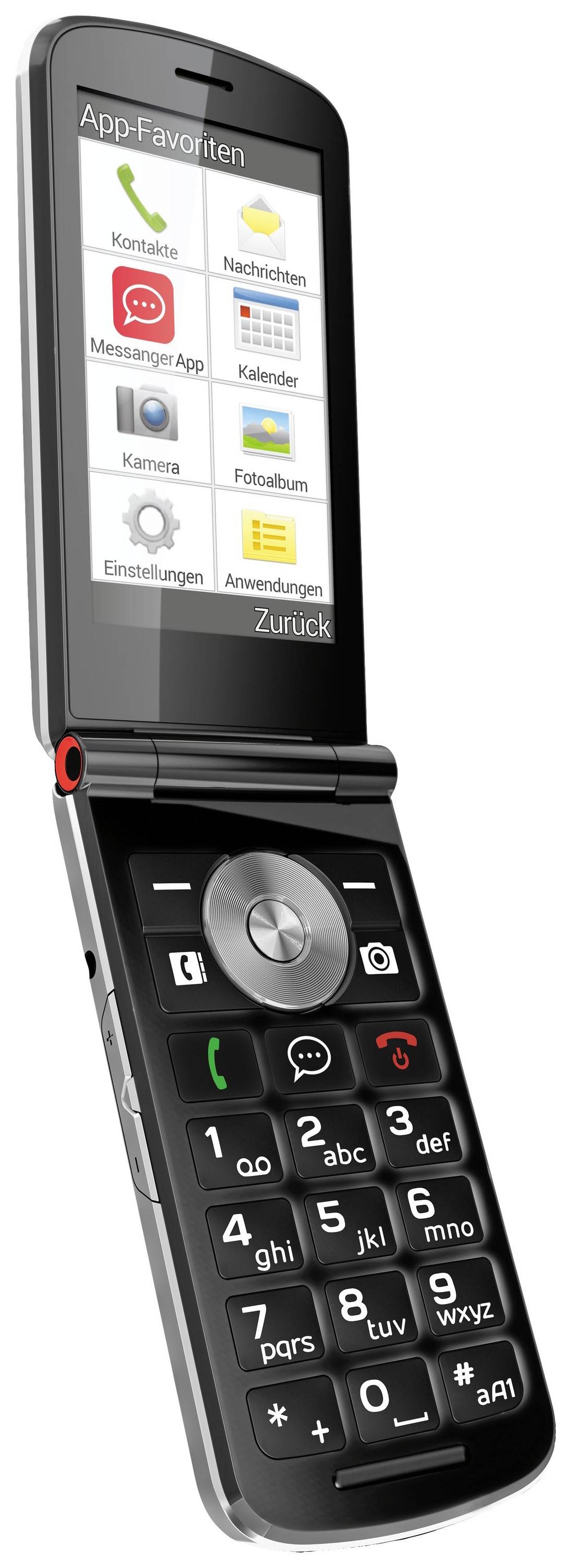 Emporia TOUCHsmart.2 Senioren-Klapp-Handy IP54, SOS Taste, Spritzwassergeschützt, Staubgeschützt Schwarz