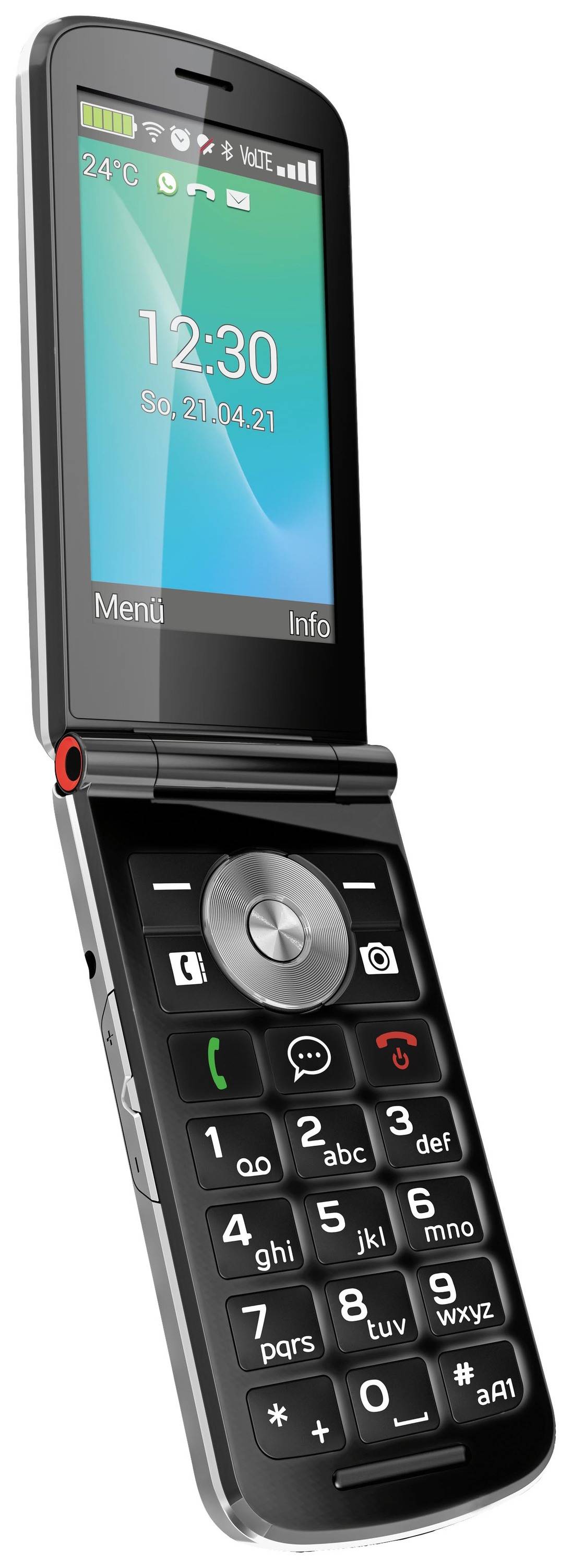 Emporia TOUCHsmart.2 Senioren-Klapp-Handy IP54, SOS Taste, Spritzwassergeschützt, Staubgeschützt Schwarz