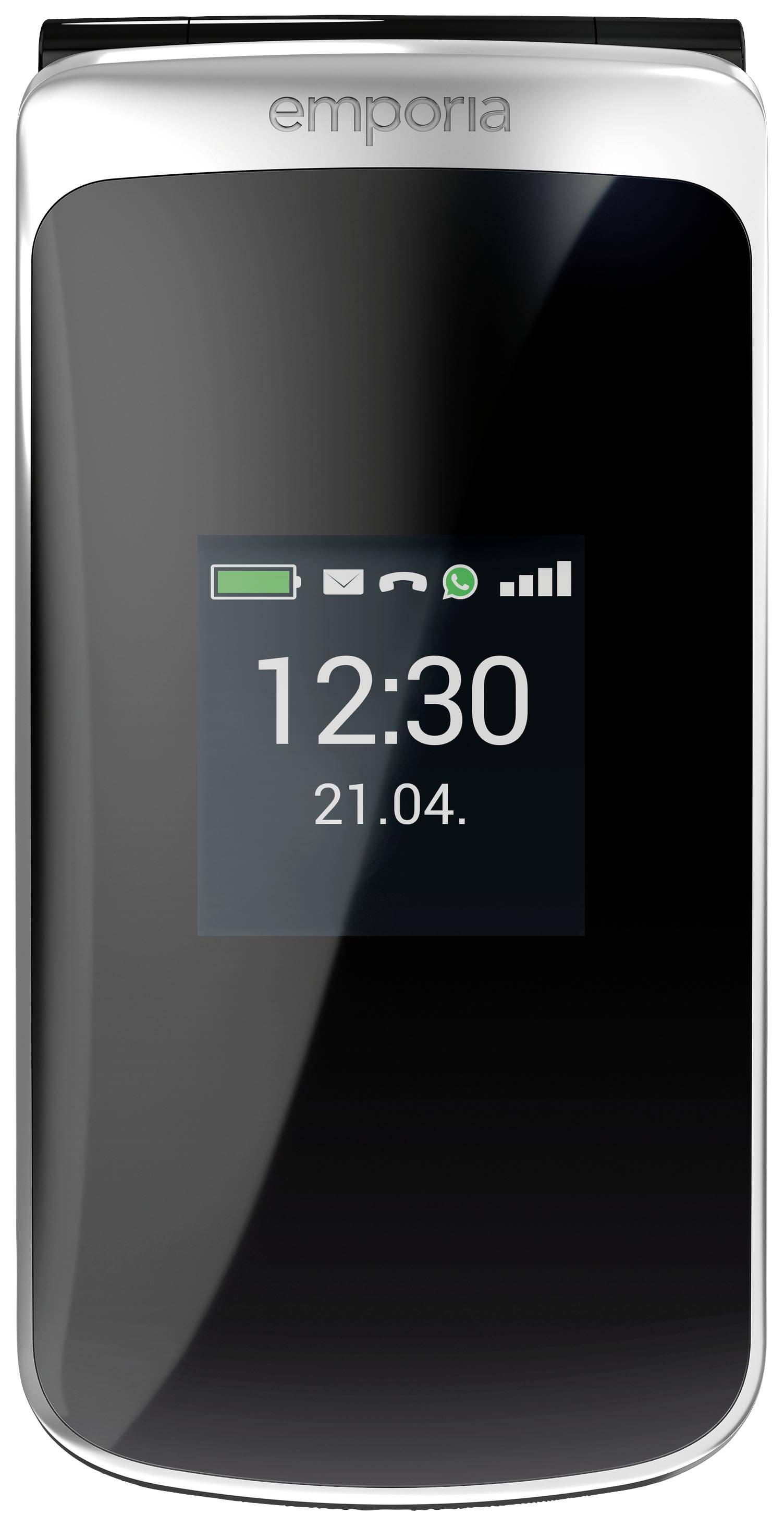 Emporia TOUCHsmart.2 Senioren-Klapp-Handy IP54, SOS Taste, Spritzwassergeschützt, Staubgeschützt Schwarz