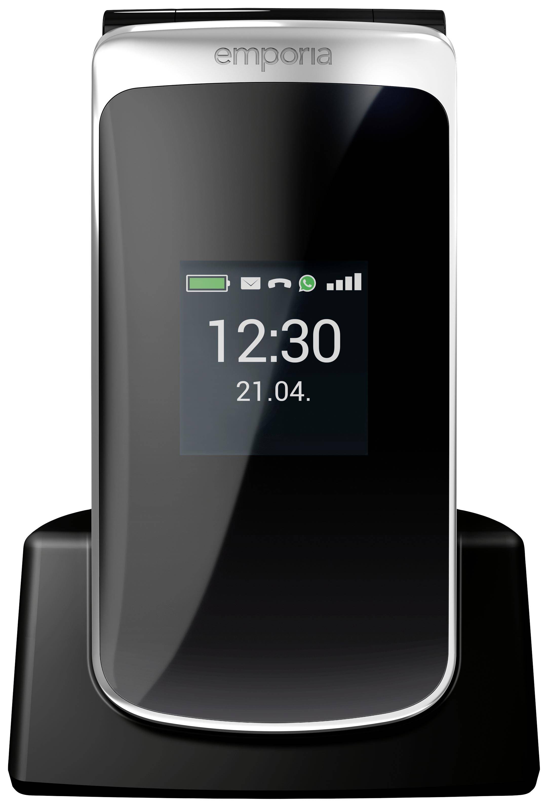 Emporia TOUCHsmart.2 Senioren-Klapp-Handy IP54, SOS Taste, Spritzwassergeschützt, Staubgeschützt Schwarz