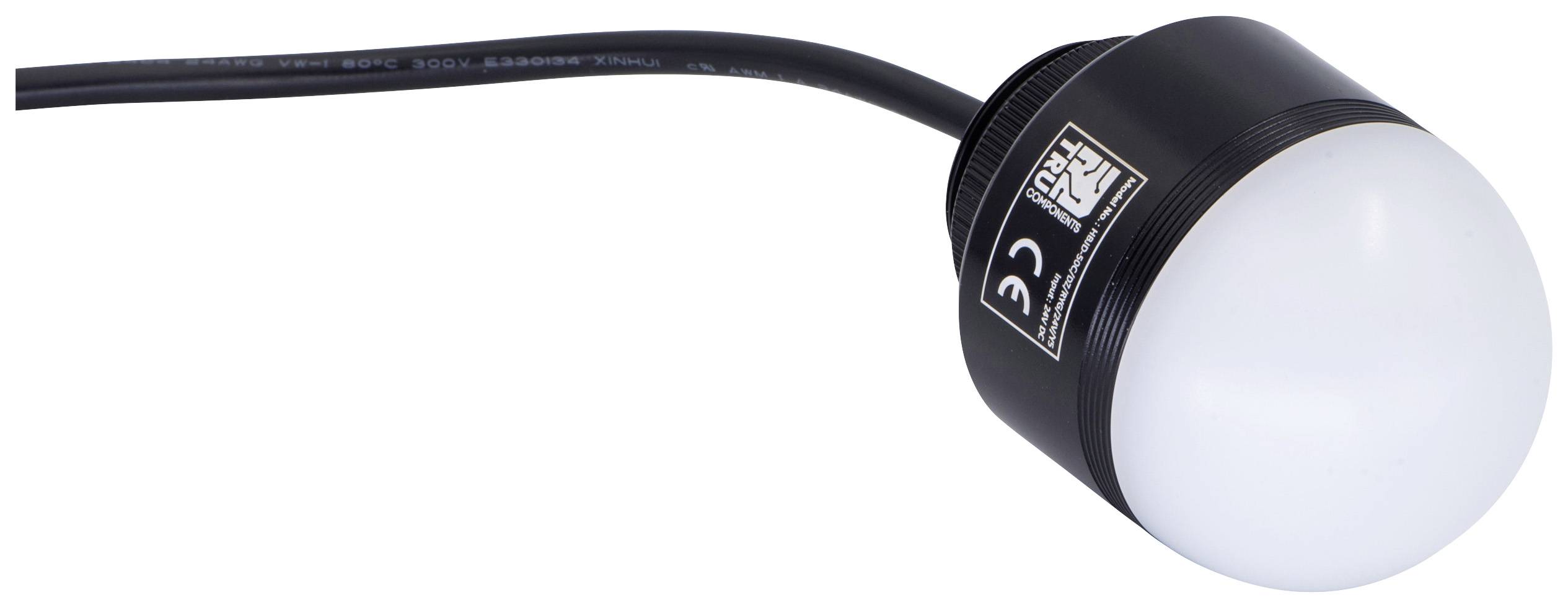 Ein schwarzes, zylinderförmiges elektronisches Gerät mit Kabel. Es hat eine undurchsichtige, weiße Kuppel auf einer Seite.