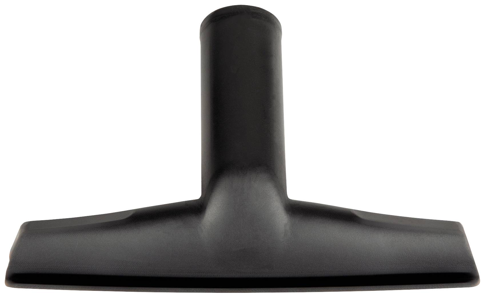 Ein schwarzes Staubsaugerdüsenaufsatz in T-Form vor weißem Hintergrund.