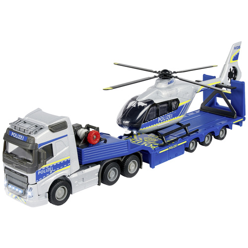 Majorette Volvo Truck + Airbus H135/H145 Police Helicopter Fertigmodell Nutzfahrzeug Modell