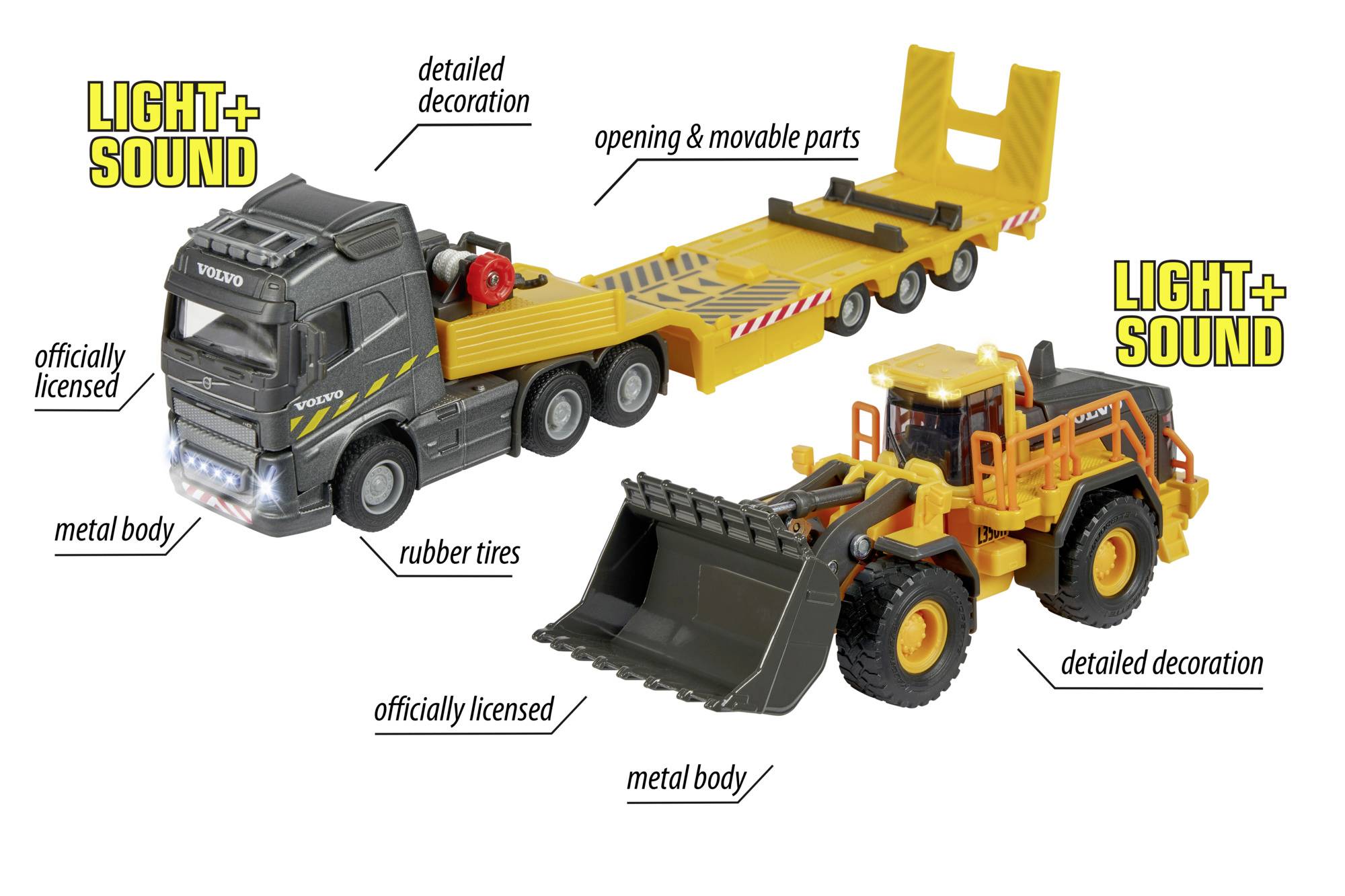 Majorette Volvo Truck + Wheel Loader Fertigmodell Baufahrzeug Modell