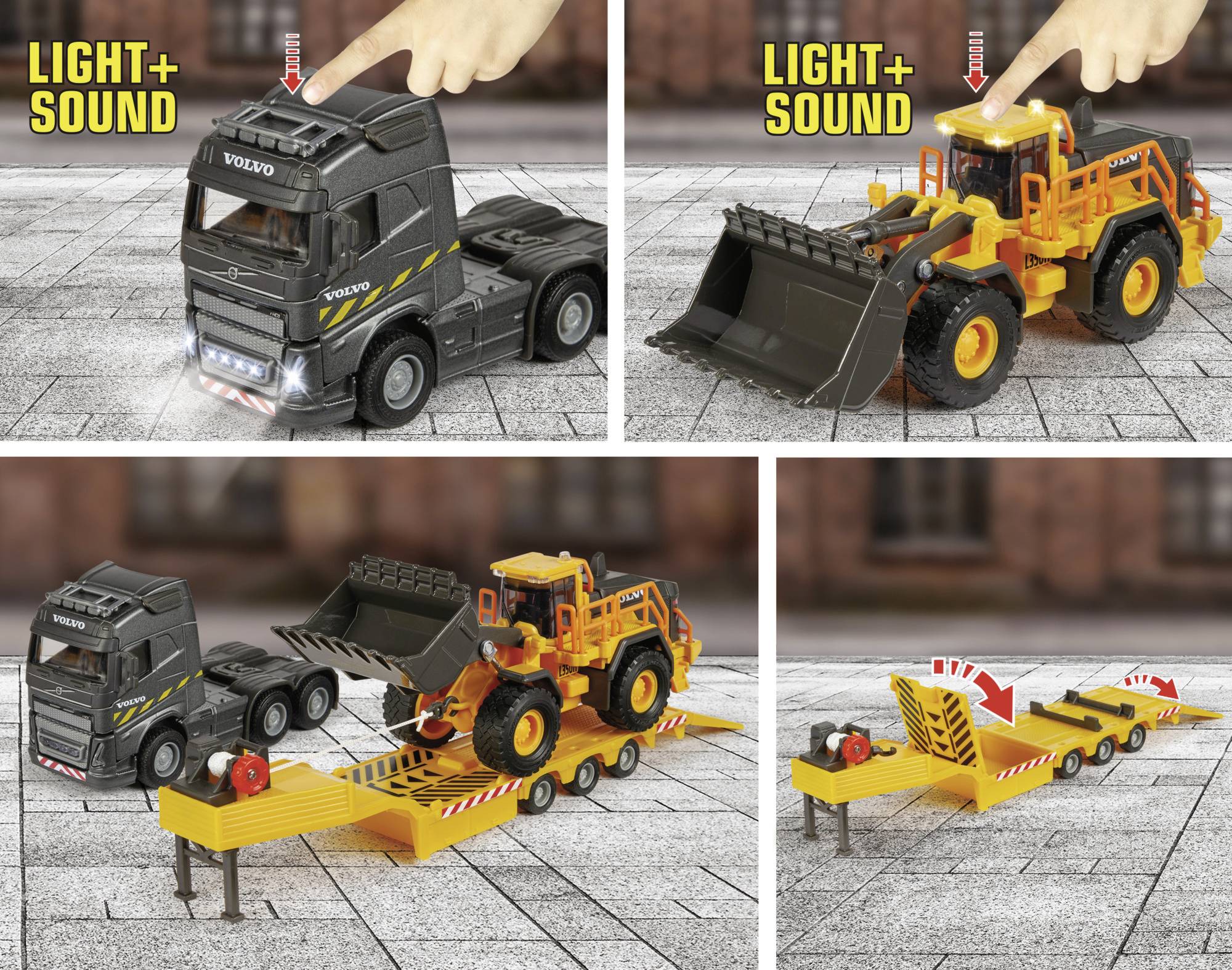 Majorette Volvo Truck + Wheel Loader Fertigmodell Baufahrzeug Modell